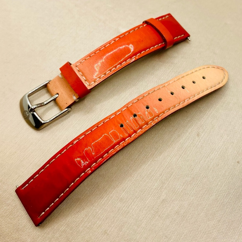 EUC MICHELE 16mm Genuine Red Ombré Patent Leather
Replacement Band Strap